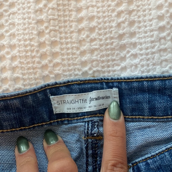 Straight fit, Stradivarius, medium rise, cigarette denim jeans pants - Picture 3 of 3